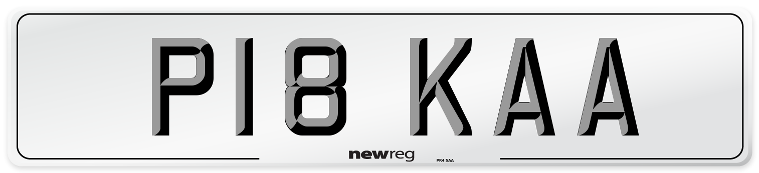P18 KAA Number Plate from New Reg